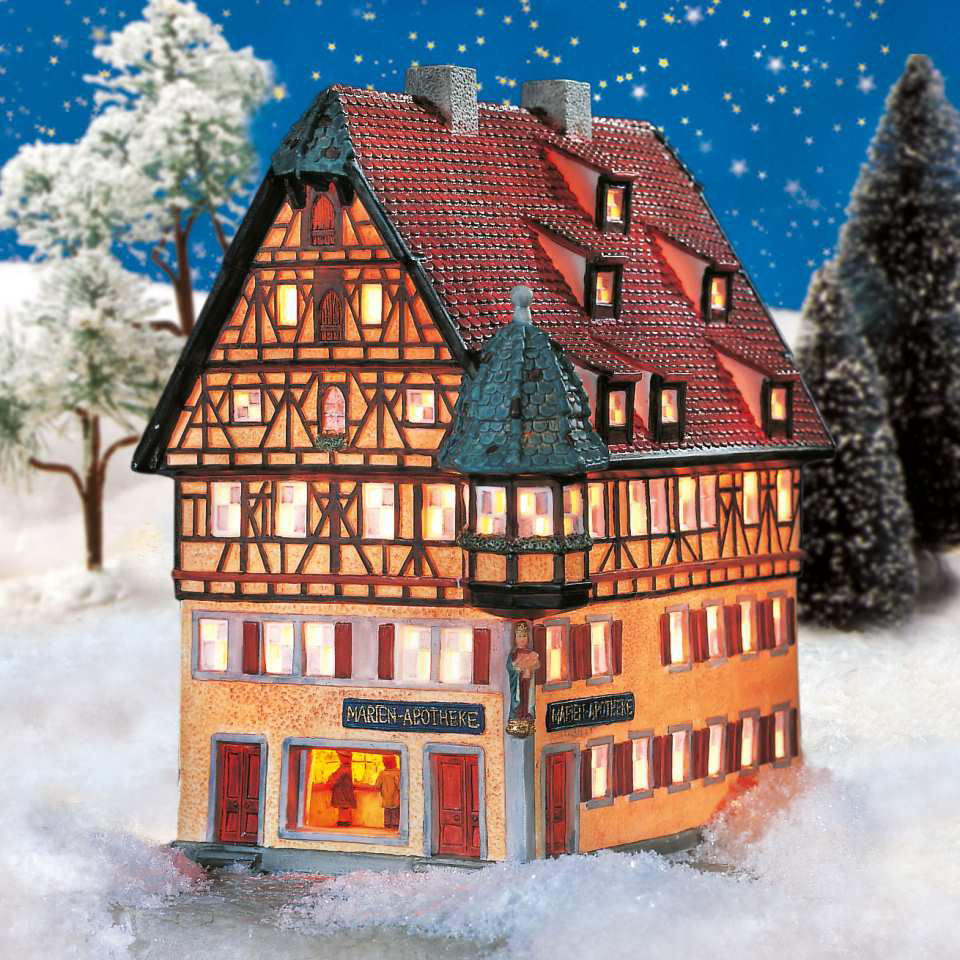 Keramik Lichthaus Weihnachtsdeko „Marien-Apotheke”