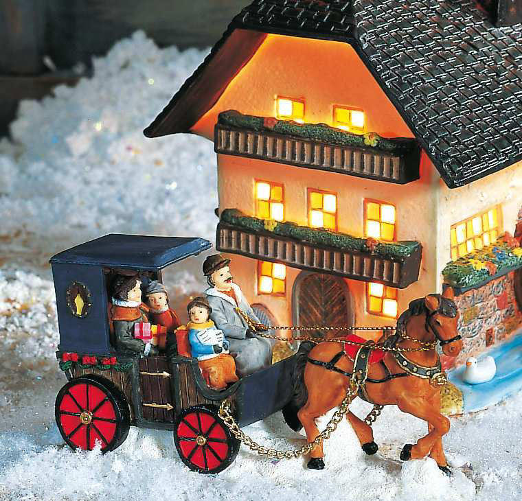 Lichthäuser Miniatur Weihnachtsdeko „Große Kutsche”