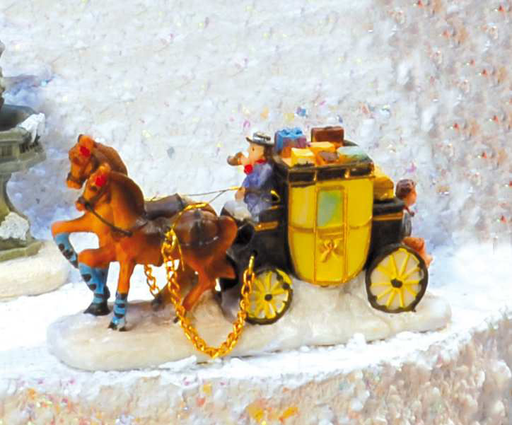 Lichthäuser Miniatur Weihnachtsdeko „Postkutsche”