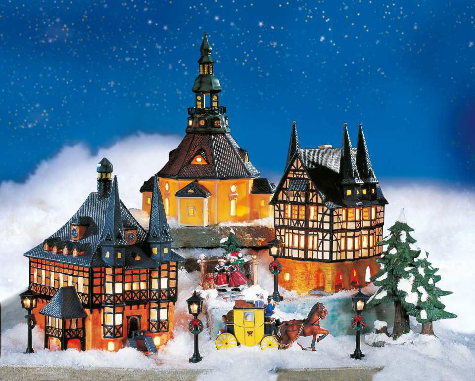 Lichthäuser Weihnachtsdeko Set „Historische Häuser”