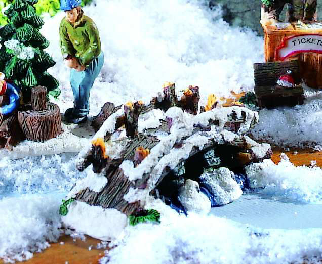 Lichthäuser Miniatur Weihnachtsdeko „Waldbrücke”
