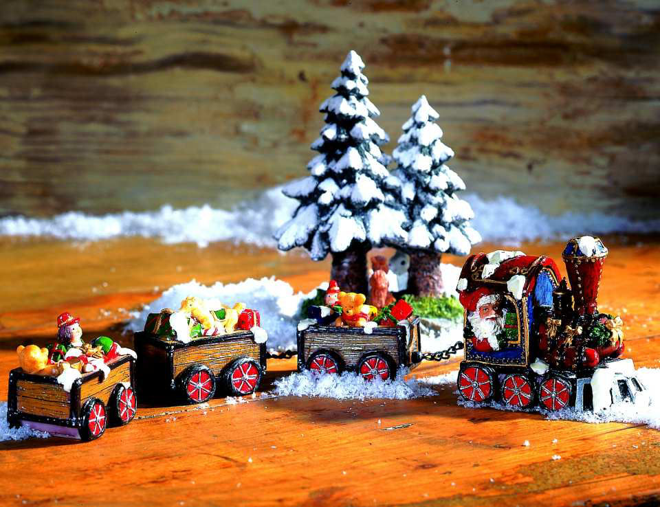 Lichthäuser Miniatur Weihnachtsdeko „Zug mit Geschenken”