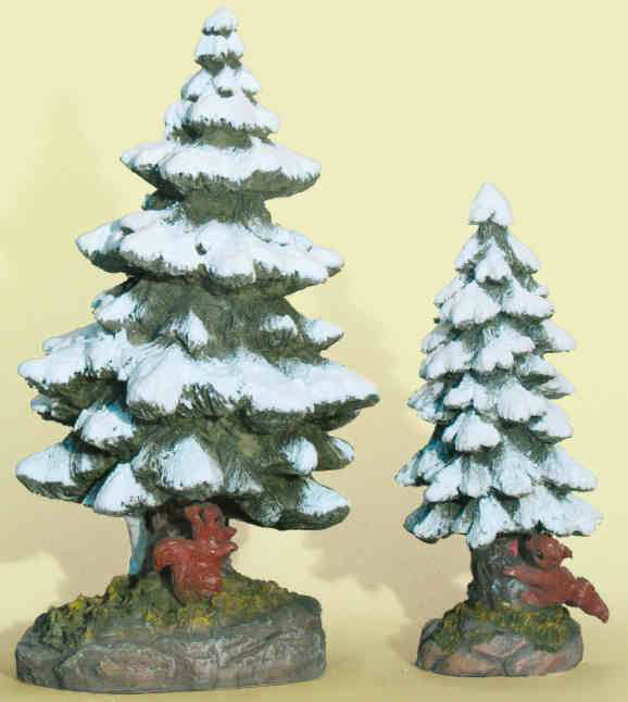 Lichthäuser Miniatur Tannenbaum, klein mit Eichhörnchen