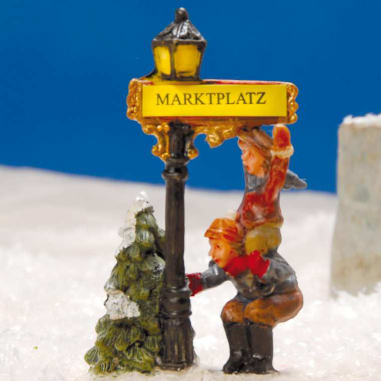 Lichthäuser Miniaturfiguren „Laterne mit Marktplatz Platz”