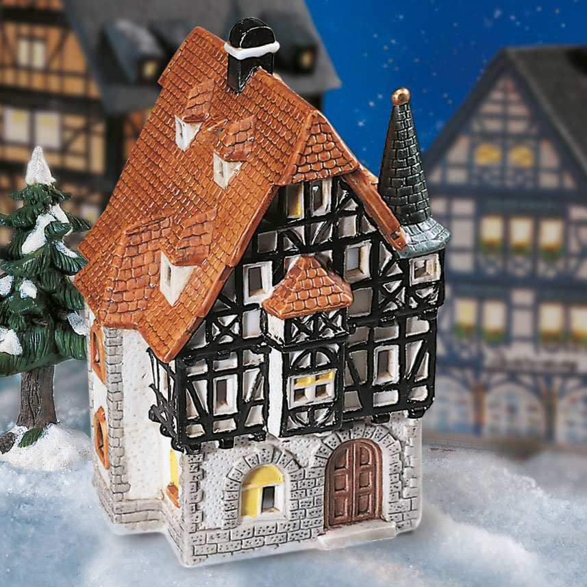 Keramik Lichthaus Weihnachtsdeko „Bürgerhaus Rothenburg”