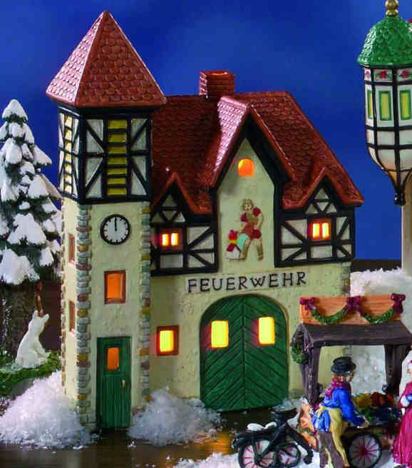 Keramik Lichthaus Weihnachtsdeko „Alte Feuerwehr”