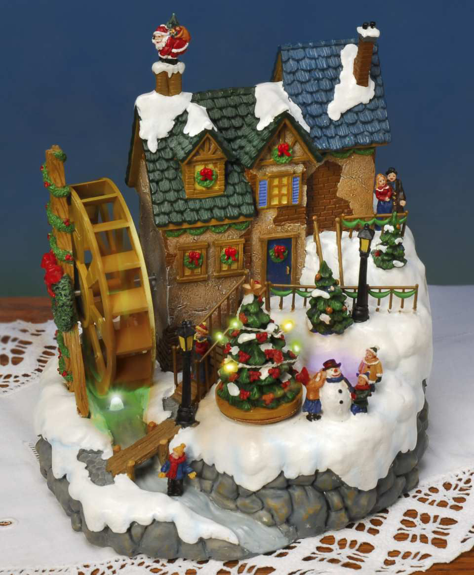 Lichthäuser Weihnachtsdeko Animation „Wassermühle mit Musik”