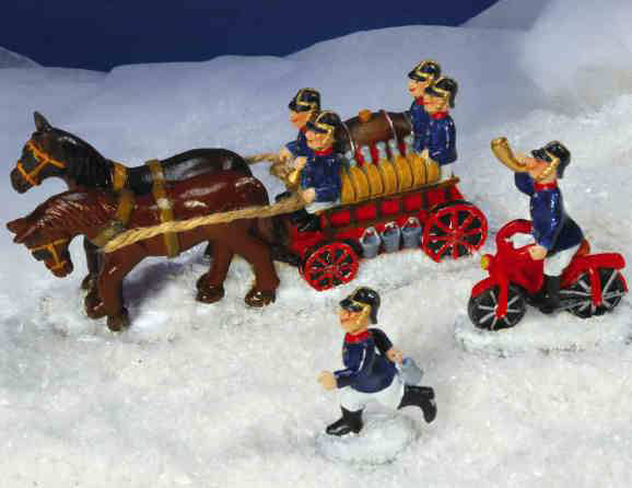 Lichthäuser Miniaturfiguren „Feuerwehr mit Löschzug”