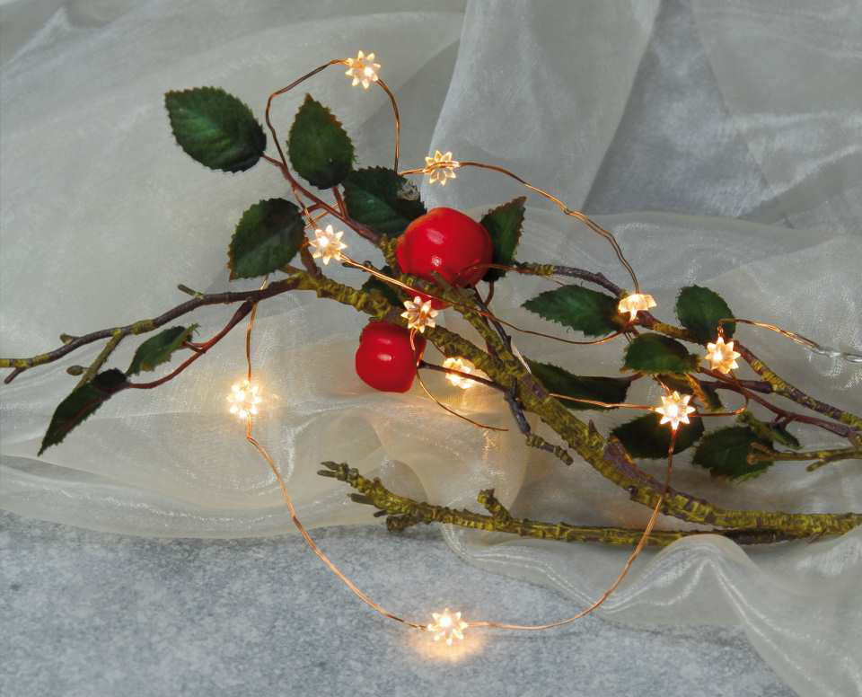 LED Lichterkette, Weihnachtsdeko, 10 Sternchen Lichter