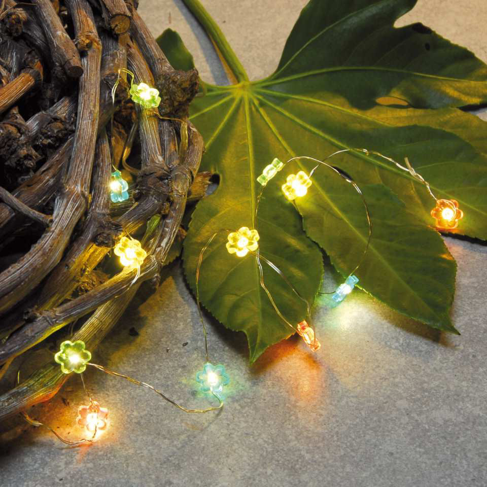 LED Lichterkette „Blüten”, Weihnachtsdeko, 12 Lichter