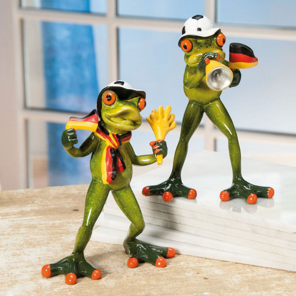 Deko-Frösche „Fußballfan”, 2er-Set Froschfiguren