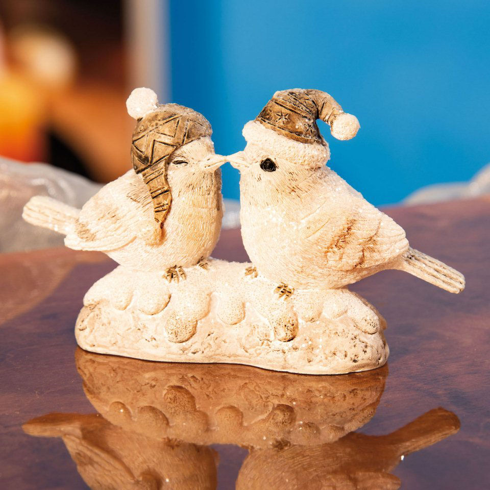 Weihnachtsfiguren „Wintervögel”, Dekofiguren aus Keramik