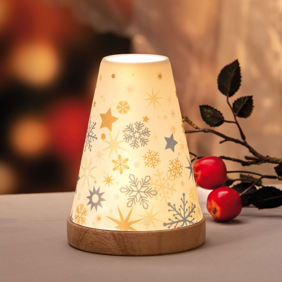 Porzellanlicht „Winter”, Teelichthalter Weihnachtsdeko