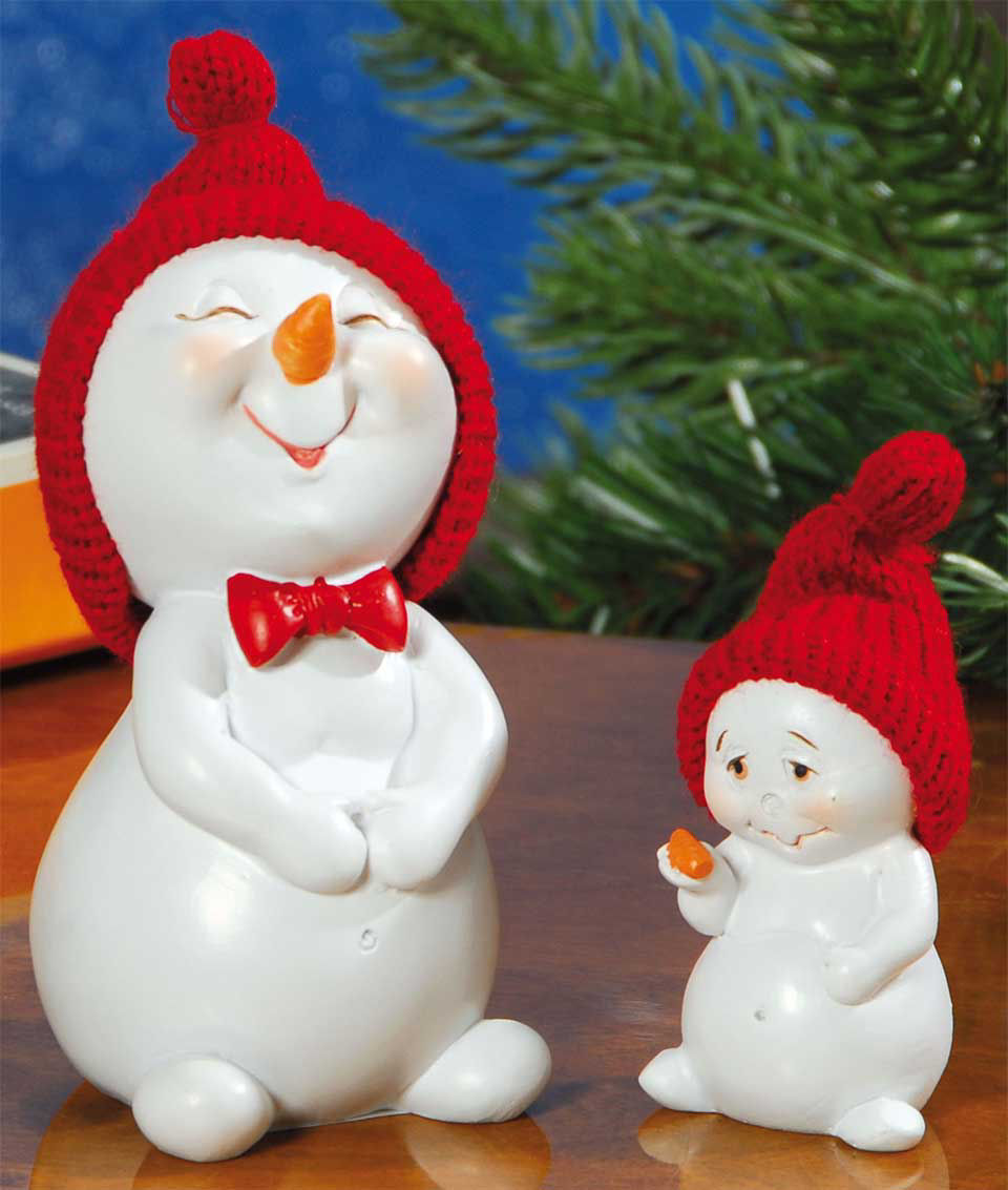 Weihnachtsfiguren „Schneemannkinder”, 2er-Set Dekofiguren