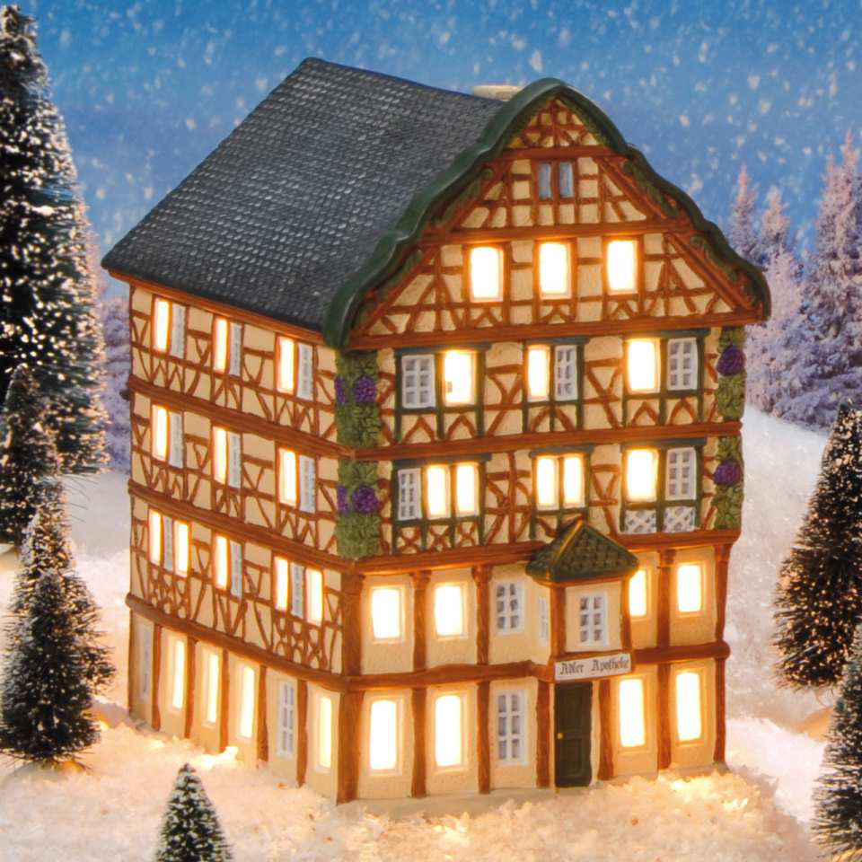 Keramik Lichthaus Weihnachtsdeko „Adler-Apotheke”