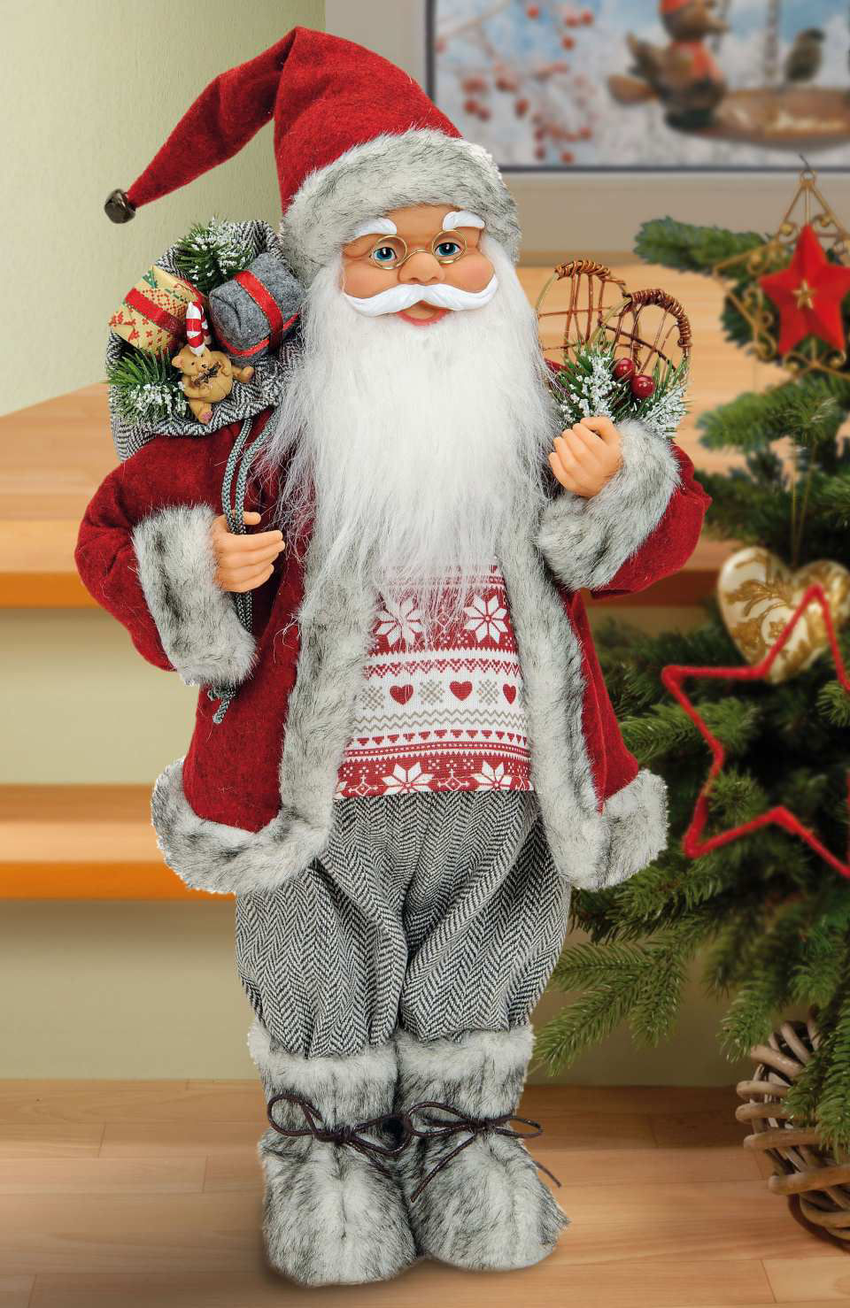 Weihnachtsfigur „Weihnachtsmann”, Dekofigur aus Stoff