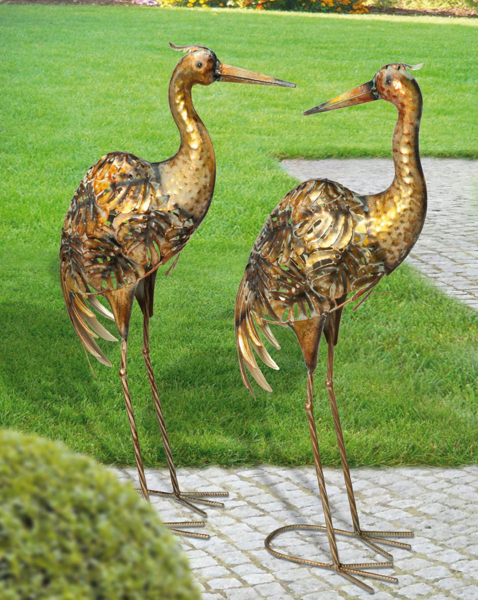 Gartenskulptur „Kranich”, Tierfiguren zur Gartendekoration