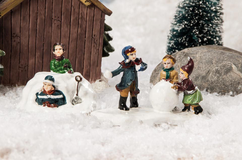 Lichthäuser Miniaturfiguren „Spielende Kinder im Schnee”