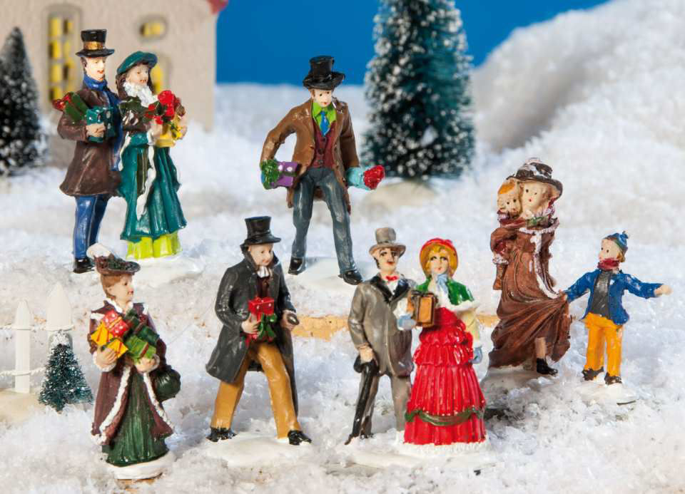 Lichthäuser Miniaturfiguren „Weihnachtseinkauf in der Stadt”