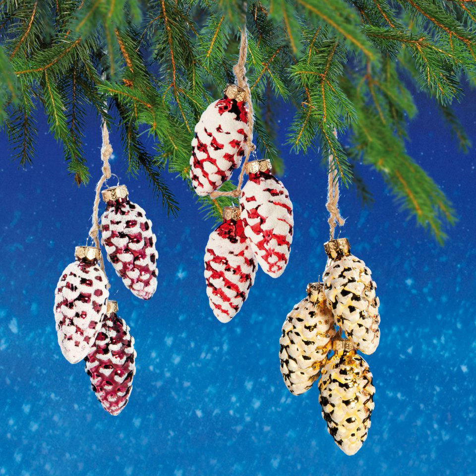 Weihnachtsbaumschmuck „Glaszapfen”, 3er-Set Baumhänger