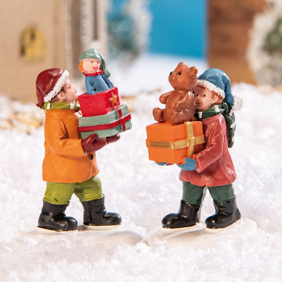 Lichthäuser Miniaturfiguren „Kinder mit Geschenken”