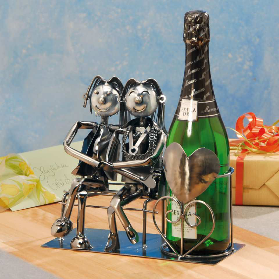 Weinflaschenhalter „Paar”, Metall Flaschenständer