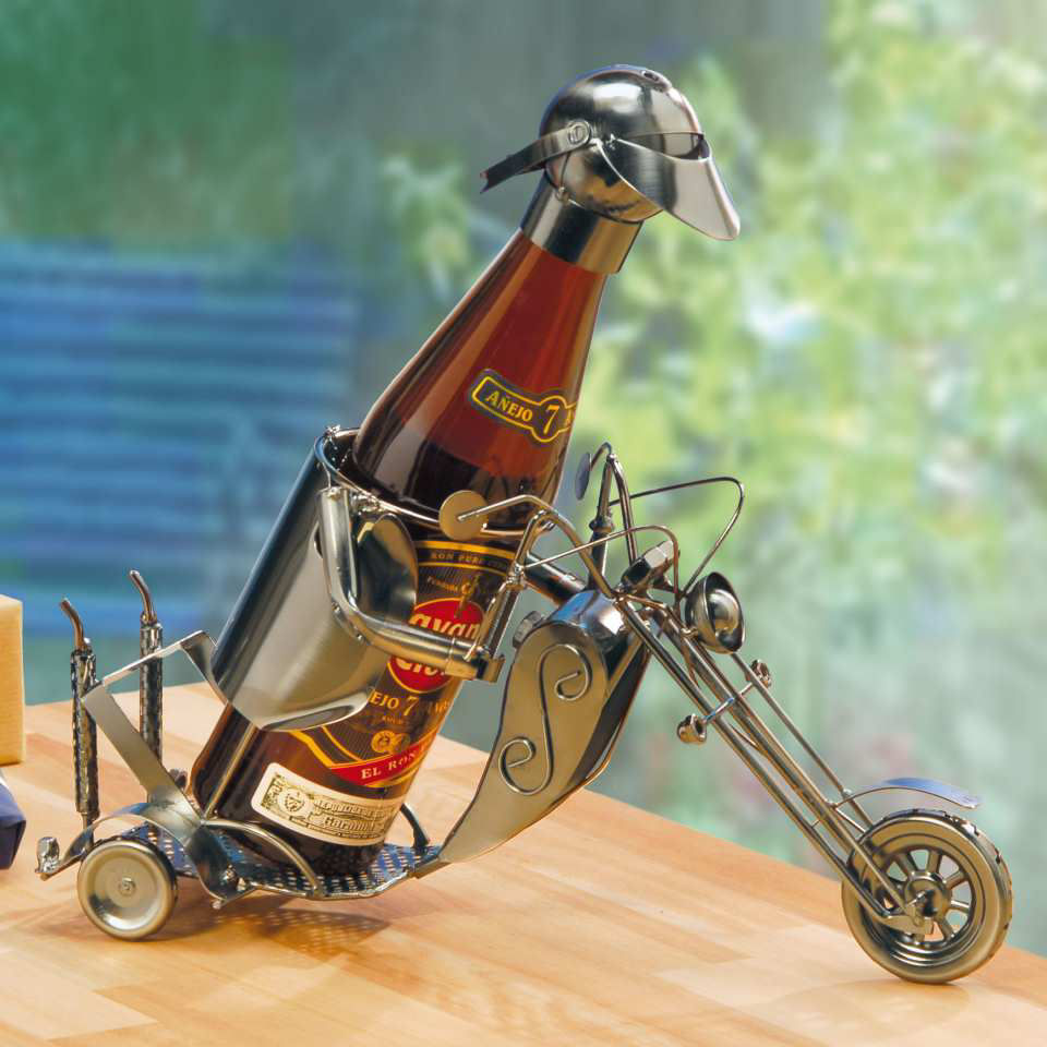 Flaschenhalter „Motorrad”, Metall Flaschenständer