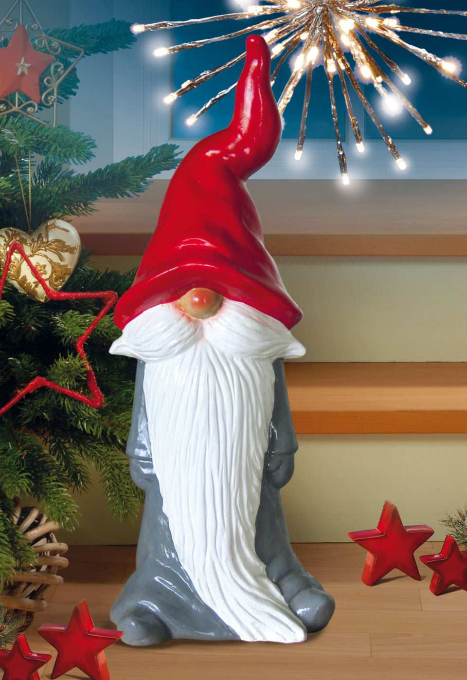 Weihnachtsfigur „Schlafmützen-Wichtel” aus Keramik