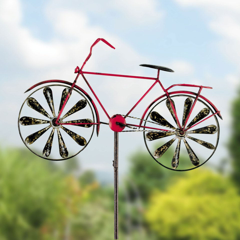 Windspiel „Fahrrad”, Gartenstecker zur Gartendekoration