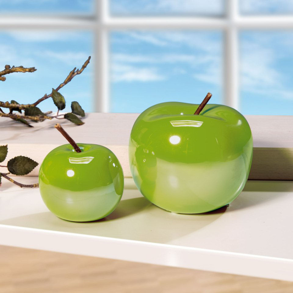 künstlich !!! 12x Deko Äpfel in grün 5,5cm mit Holzstäbe in Pappbox 